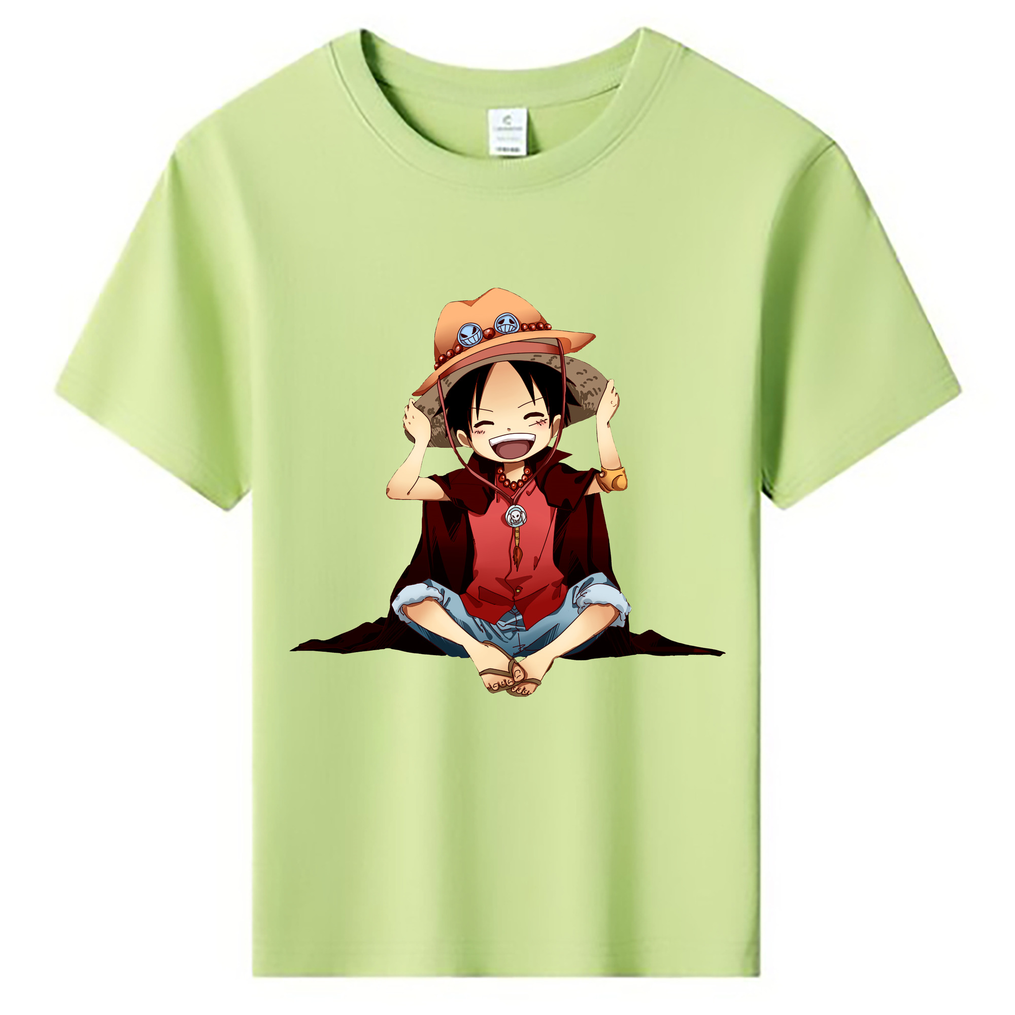 ワンピース モンキー・D・ルフィ ONE PIECE Monkey D. Luffy 綿100％キッズTシャツ（フロントプリント）